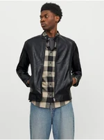 Black men's faux leather jacket Jack & Jones Cali - Men's