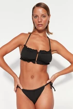 Trendyol Black Strapless Cut Out/Window Bikini Top