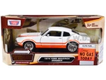 1974 Ford Maverick Grabber White with Orange Stripes "Forgotten Classics" Series 1/24 Diecast Model Car by Motormax