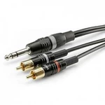 Jack / cinch audio kabel Hicon HBP-6SC2-0090, 0.90 m, černá