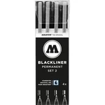 MOLOTOW 200487 Blackliner Set 2 popisovač 4 ks/bal. černá 0.3 mm, 0.5 mm, 0.7 mm, 1 mm 4 ks