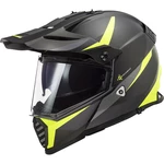 Moto přilba LS2 MX436 Pioneer Evo  Router Matt Black H-V Yellow  XXL (63-64)