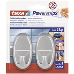 Pásky tesa® háček Large oválná, chrom (matný) 58063-00-01 tesa Množství: 2 ks