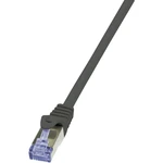 LogiLink CQ4043S RJ45 sieťové káble, prepojovacie káble  S/FTP 1.50 m čierna pozlátené kontakty, samozhášavý, s ochranou