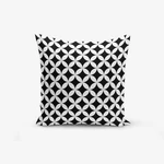 Čierno-biela obliečka na vankúš s prímesou bavlny Minimalist Cushion Covers Black White Geometric, 45 × 45 cm