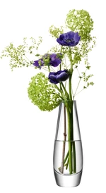 LSA Flower Single stem üveg váza, 17cm, áttetsző, kézzel készített