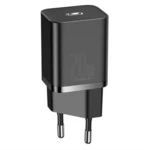 Nabíjačka do siete Baseus Super Si Quick Charger, 20W + USB-C/Lightning kabel 1m (TZCCSUP-B01) čierna Rychlý napájecí adaptér Baseus Super Si s kabele