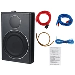 12V 600W 8" Car Subwoofer Under-Seat Sub Woofer Speaker Stereo Slim Amplifier Black bluetooth