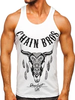 Maiou alb tank top cu imprimeu Bolf 14848