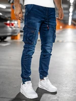 Blugi cargo joggers bleumarin slim fit Bolf 51002W0