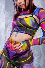 Rave Mesh Set Women - Sexy Mesh Leggings - Mesh Crop Top - Festival Mesh Outfit