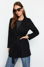 Trendyol Black Belted Woolen Cachet Coat