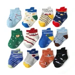 5pairs/Lot Baby Socks Cotton Floor Socks Boy Child Short Non-Slip Socks