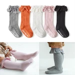 Baby Socks New Kids Toddlers Girls Knee High Long Soft Cotton Lace Children Socks Princess Infant Girl Socks For 0 to 3 Years