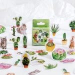 46Pieces Box stickers Cactus plant flowers Early Morning DIY scrapbook Handbook Diary DIY Decoration Sticker handmade 4cm