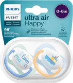 PHILIPS AVENT Cumlík Ultra air Text 0-6m chlapec 2 ks