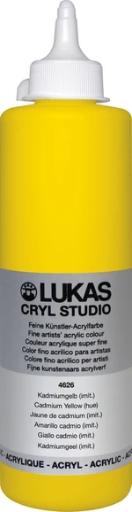 Lukas Cryl Studio Acrylic Paint Plastic Bottle Akrylová barva Cadmium Yellow Hue 500 ml 1 ks