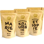 Káva Zlaté Zrnko - Poznej 3 kávy na filtrovanou 600g (Maria, Kolumbie, Etiopie) MLETÁ: Mletí na moku, filtr, aeropress, frenchpress (hrubé)