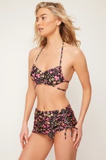 Trendyol Floral Patterned Bralette Brazilian 3-Piece Bikini Set