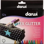 Darwi Tex Fabric Glitter Marker Set Sada textilných fixiek 12 x 6 ml