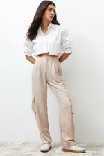 Trendyol Mink Jogger Elastic Waist Woven Trousers with Cargo Pocket