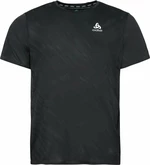 Odlo The Zeroweight Engineered Chill-tec Running T-shirt Shocking Black Melange M Laufshirt mit Kurzarm