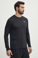 Bežecké tričko s dlhým rukávom Under Armour Streaker čierna farba, jednofarebný