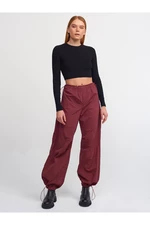 Dilvin 70392 Parachute Trousers-Burgundy