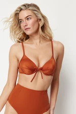 Trendyol Cinnamon Balconette Push Up Bikini Top