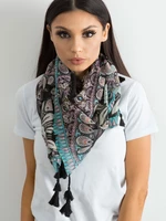 Black scarf with ethnic print