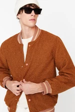 Trendyol Camel Bomber Boucle College Płaszcz