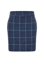 Trendyol Curve Blue Checked Skirt