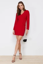 Trendyol Red Pocket detailné gombíky tkané bundy tkané šaty