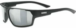 UVEX Sportstyle 233 Polarized Black Mat/Litemirror Silver Kerékpáros szemüveg