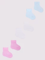 Yoclub Kids's Baby Girls' Turn Cuff Cotton Socks 3-Pack SKA-0009G-0000-001