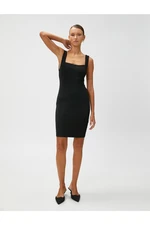 Koton Mini Dress Square Neckline