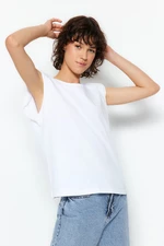 Trendyol White More Sustainable 100% Organic Cotton Cotton Decollete Basic Knitted T-Shirt