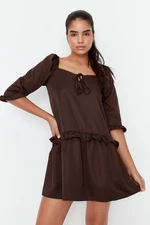 Trendyol Brown Frilled Dress