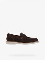 Dark Brown Men's Suede Loafers Geox Gubbio - Men's