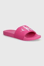 Šľapky Calvin Klein Jeans SLIDE MONOGRAM CO dámske, biela farba, YW0YW00103,