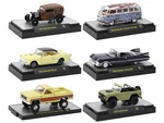 "Auto-Thentics" 6 piece Set Release 85 IN DISPLAY CASES Limited Edition 1/64 Diecast Model Cars by M2 Machines