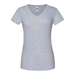 Iconic Vneck Fruit of the Loom Women's Grey T-shirt