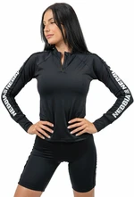 Nebbia Long Sleeve Zipper Top Winner Black S Fitness tričko