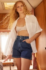 Trendyol Blue More Sustainable Waist Detail Denim Shorts