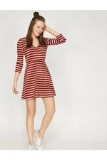 Koton Women's Brown Striped Dress