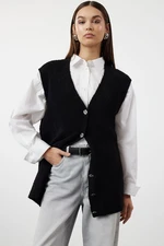 Trendyol Black Boucle Yarn Soft Knitwear Sweater Vest