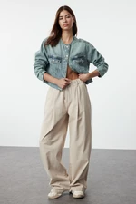 Trendyol Stone Waist Detailed High Waist Extra Wide Leg Jeans