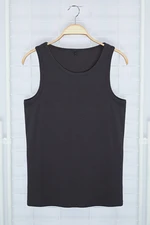 Trendyol Anthracite Slim/Slim Fit Ribbed Basic Sleeveless T-Shirt/Athlete