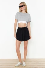 Trendyol Short Stretchy Knitted Shorts with Black Shorts &amp; Bermuda