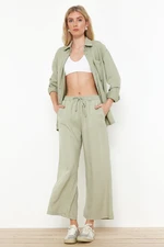 Trendyol Mint 100% Tencel™ High Waist Culotte Jeans with Elastic Waist